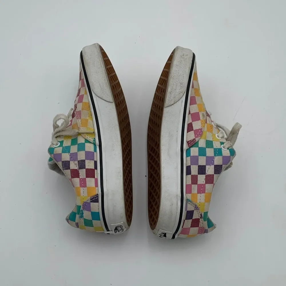 Vans Kids Multicolor Checkered Sneakers little girl size 2